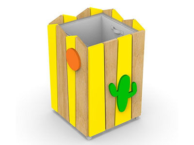 Урна для детской площадки с оцинкованным вкладышем Перфект 5