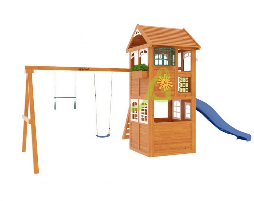 Детская деревянная площадка Клубный домик Luxe - вид 2