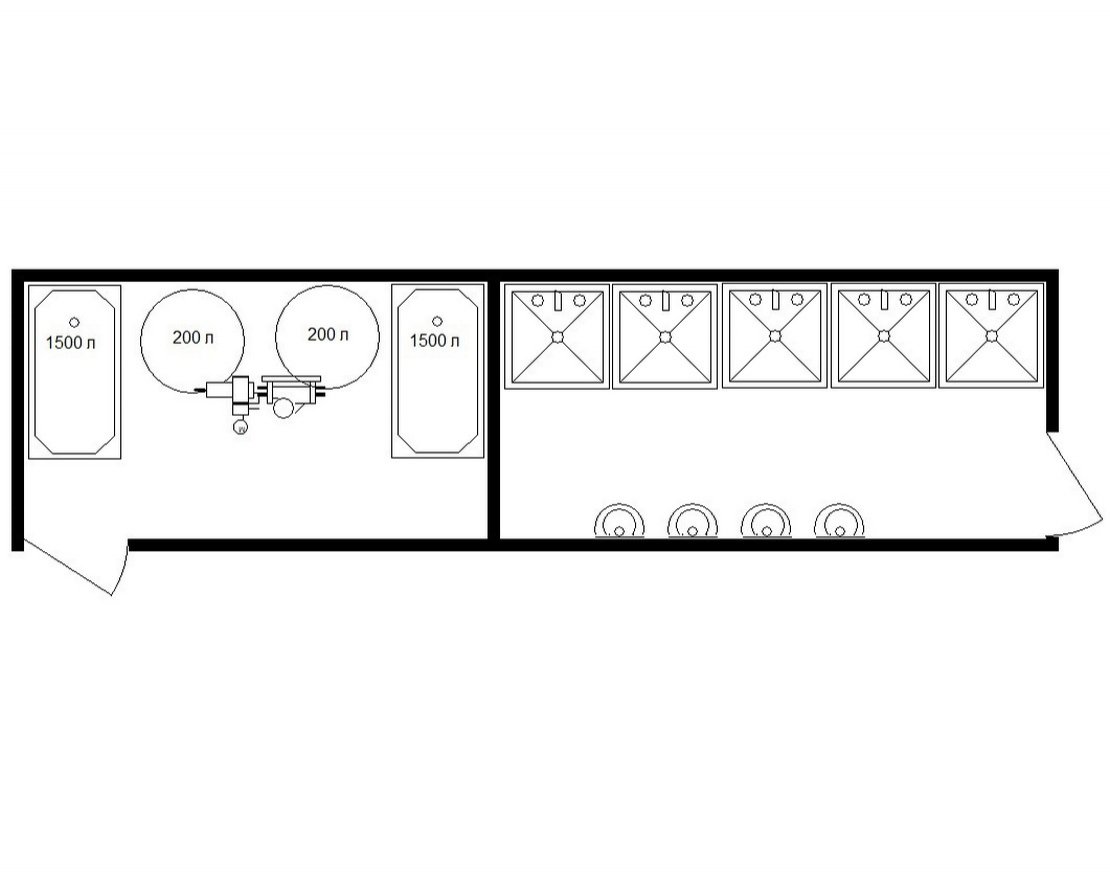 Автономная душевая с 5 кабинками и раковинами 212 - вид 5
