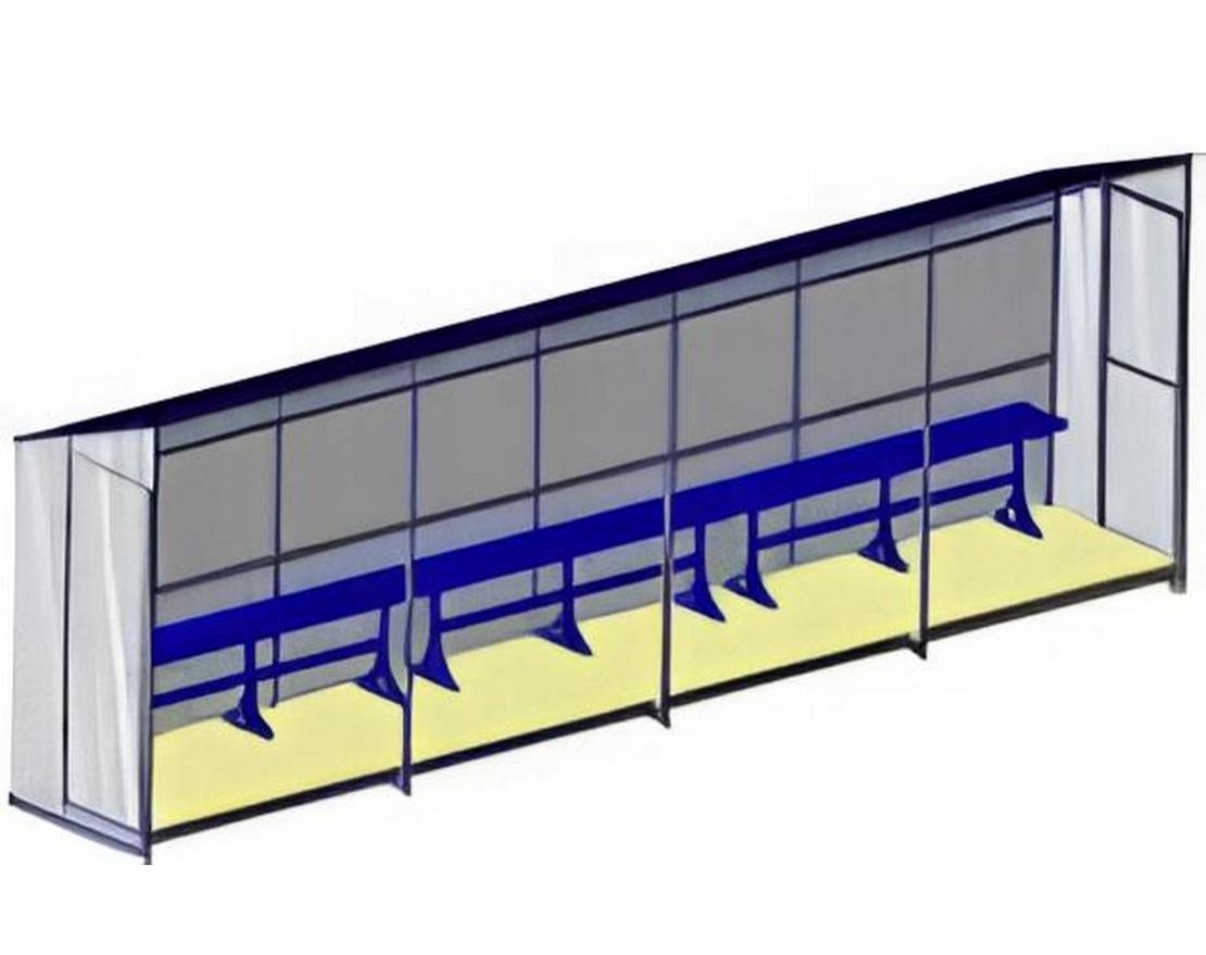 Бокс для запасных игроков 9,76х1,5х2,6 м
