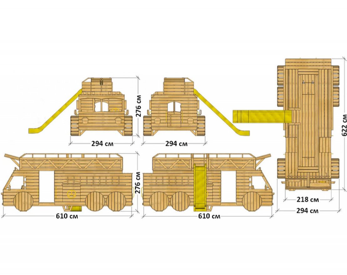 Детская площадка TORUDA WOOD Пожарная машина - вид 2