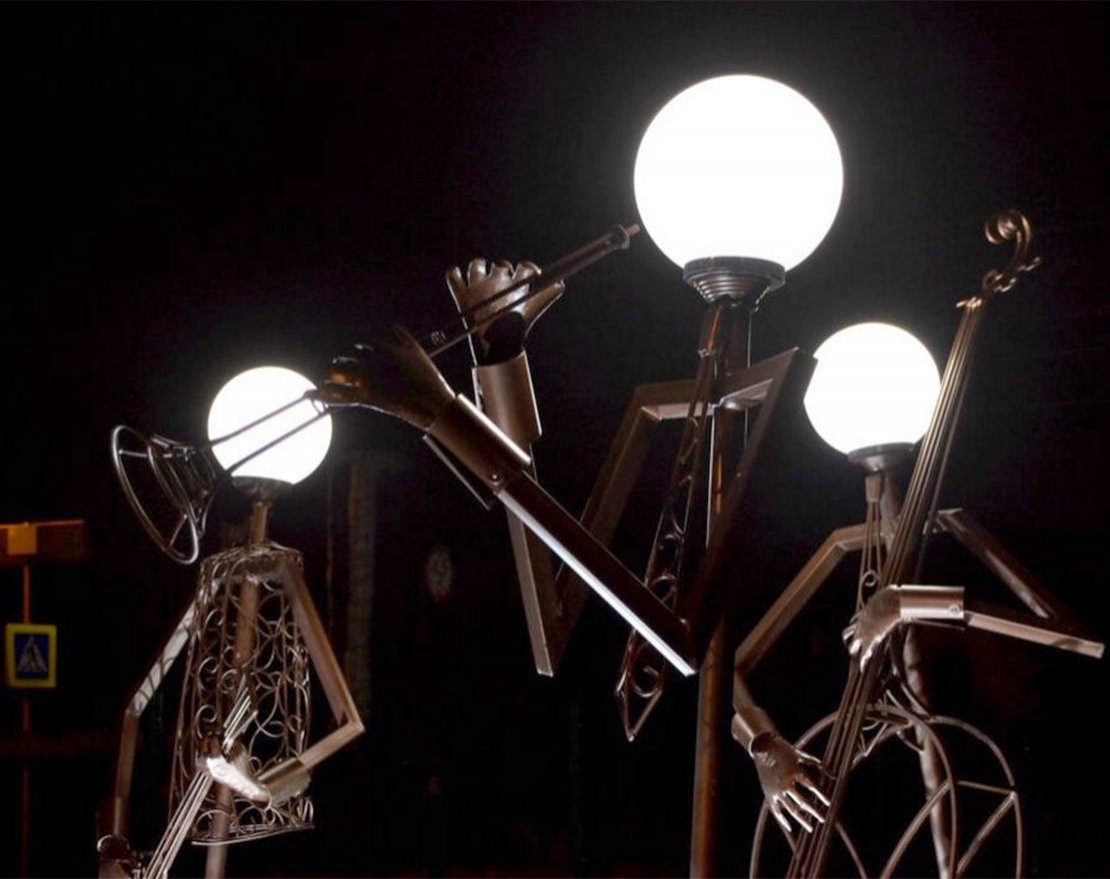 Фигура из металла TORUDA «Фонарный столб с трубой» 02 - вид 2