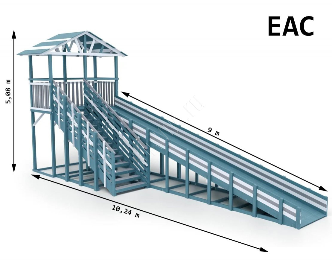 Зимняя горка TORUDA Север - 8/1 (скат 9 м, цвет - серый индиго)