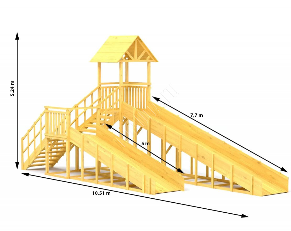 Зимняя горка TORUDA Север wood-7/2 (скат 7,7 м и 5 м)